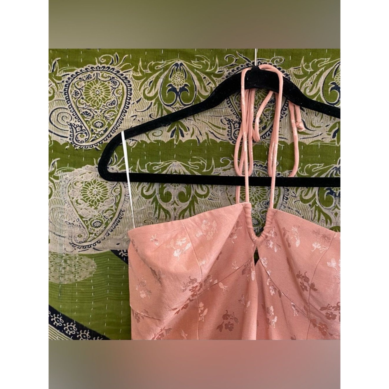 Eddy Blush Bouquet Angelica Midi Ruffle Strapless Dress Size Medium Garden Party — image 7 of 8